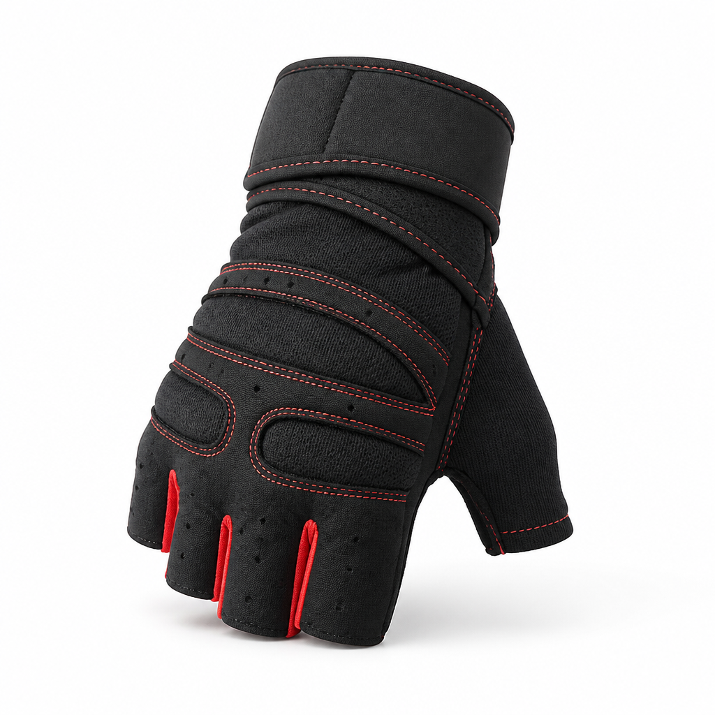Breathable Wrist Support and Impact Padding Workout Gloves
