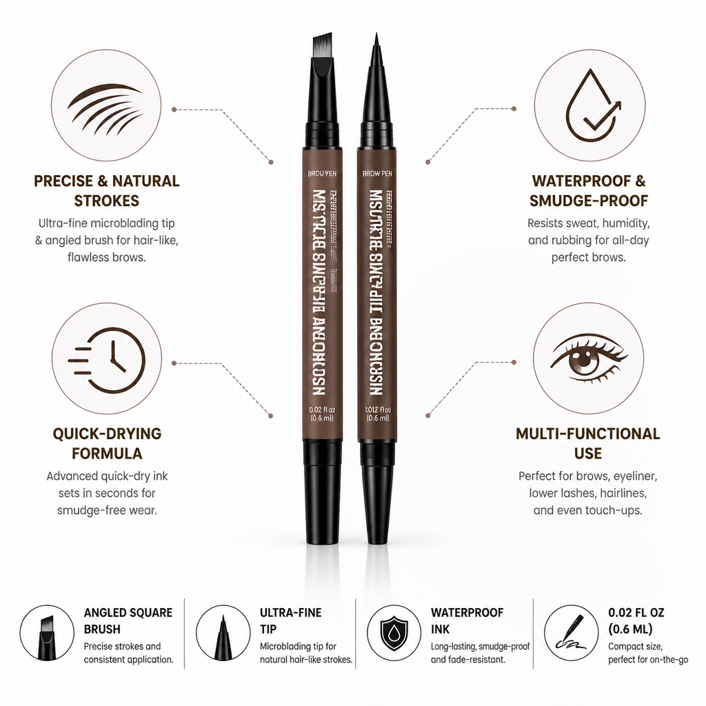 Brow Pen Microblading Tip & Angled Brush Waterproof