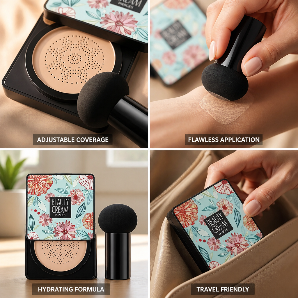 CC Cream Hydrating Adjustable Coverage Mushroom Sponge Applicator