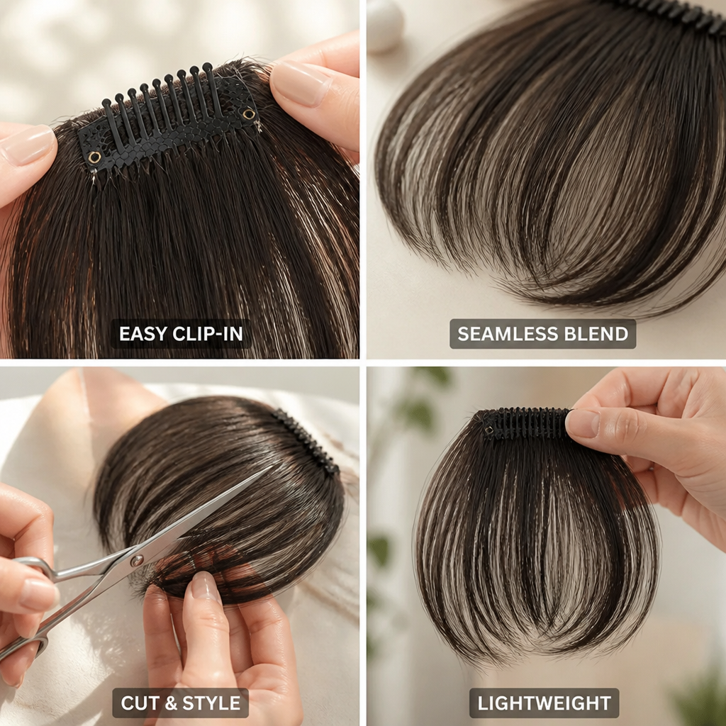 Clip-In Bangs Seamless Natural Blend Lightweight
