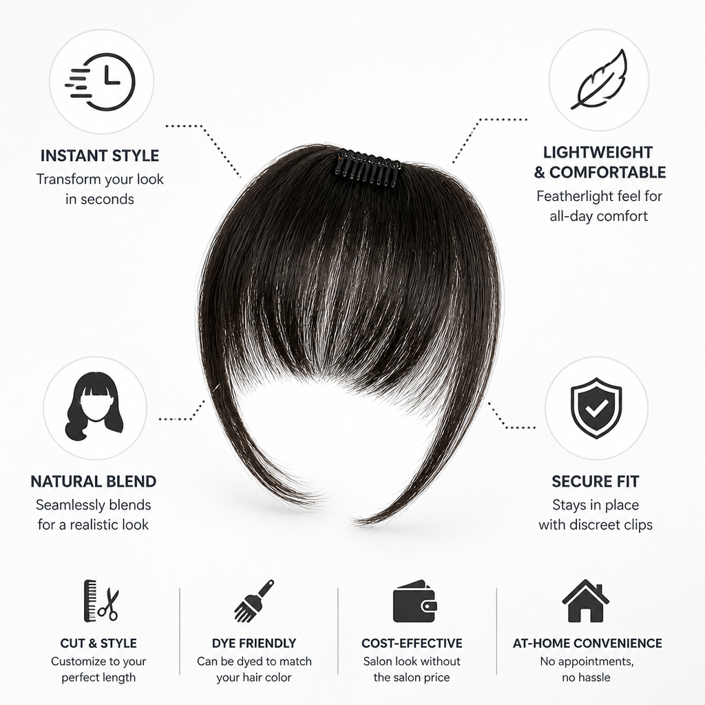 Clip-In Bangs Seamless Natural Blend Lightweight