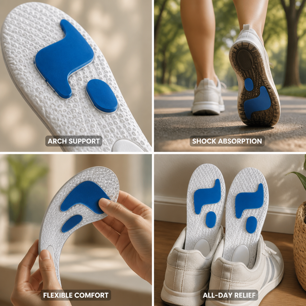 Comfort Insoles Shock-Absorbing Foam & Firm Arch Support