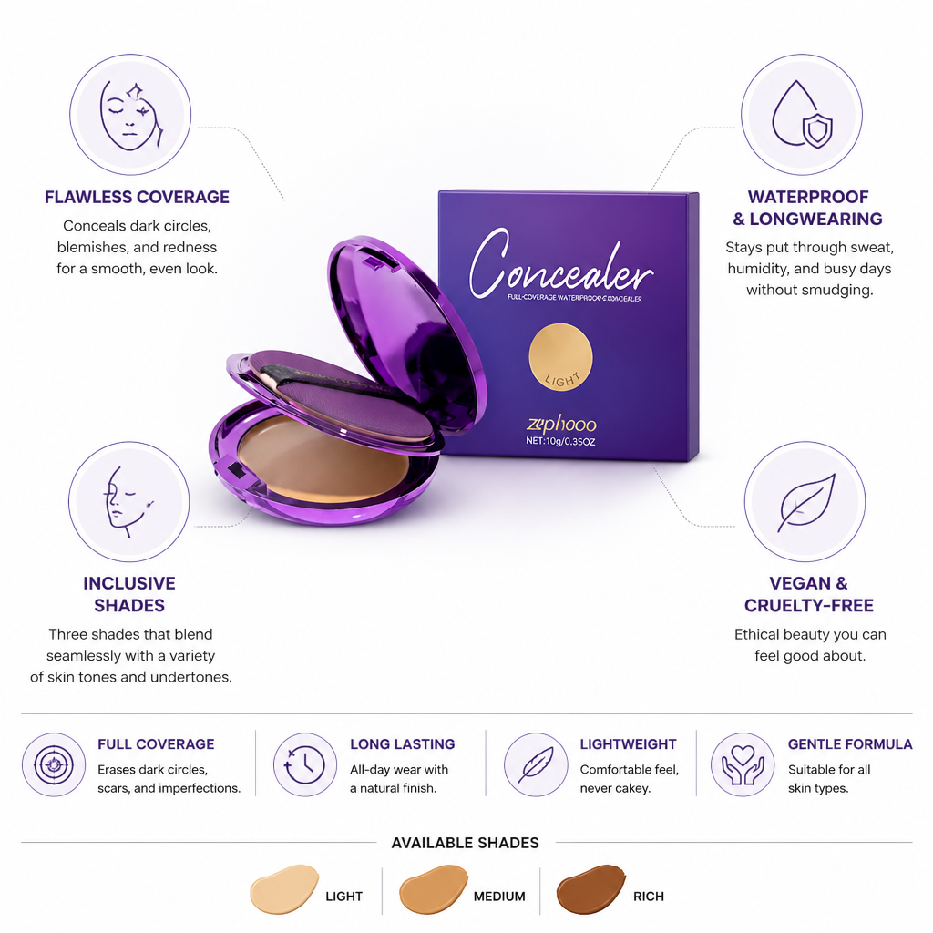 Concealer Full-Coverage Waterproof Vegan & Cruelty-Free