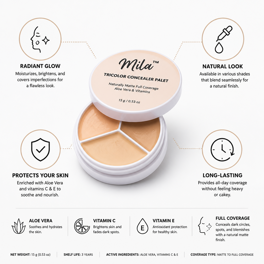 Concealer Naturally Matte Full Coverage Aloe Vera & Vitamins