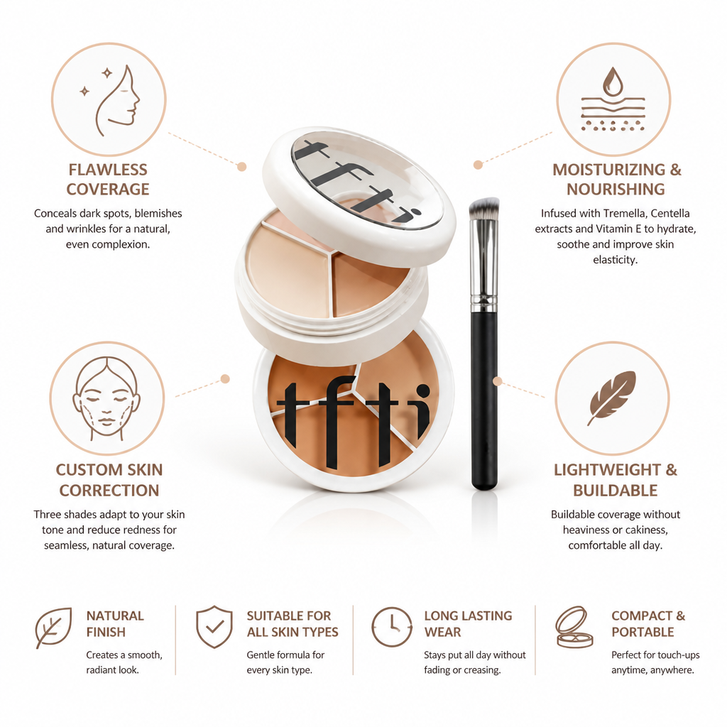 Concealer Palette Buildable Natural Coverage Tremella & Centella