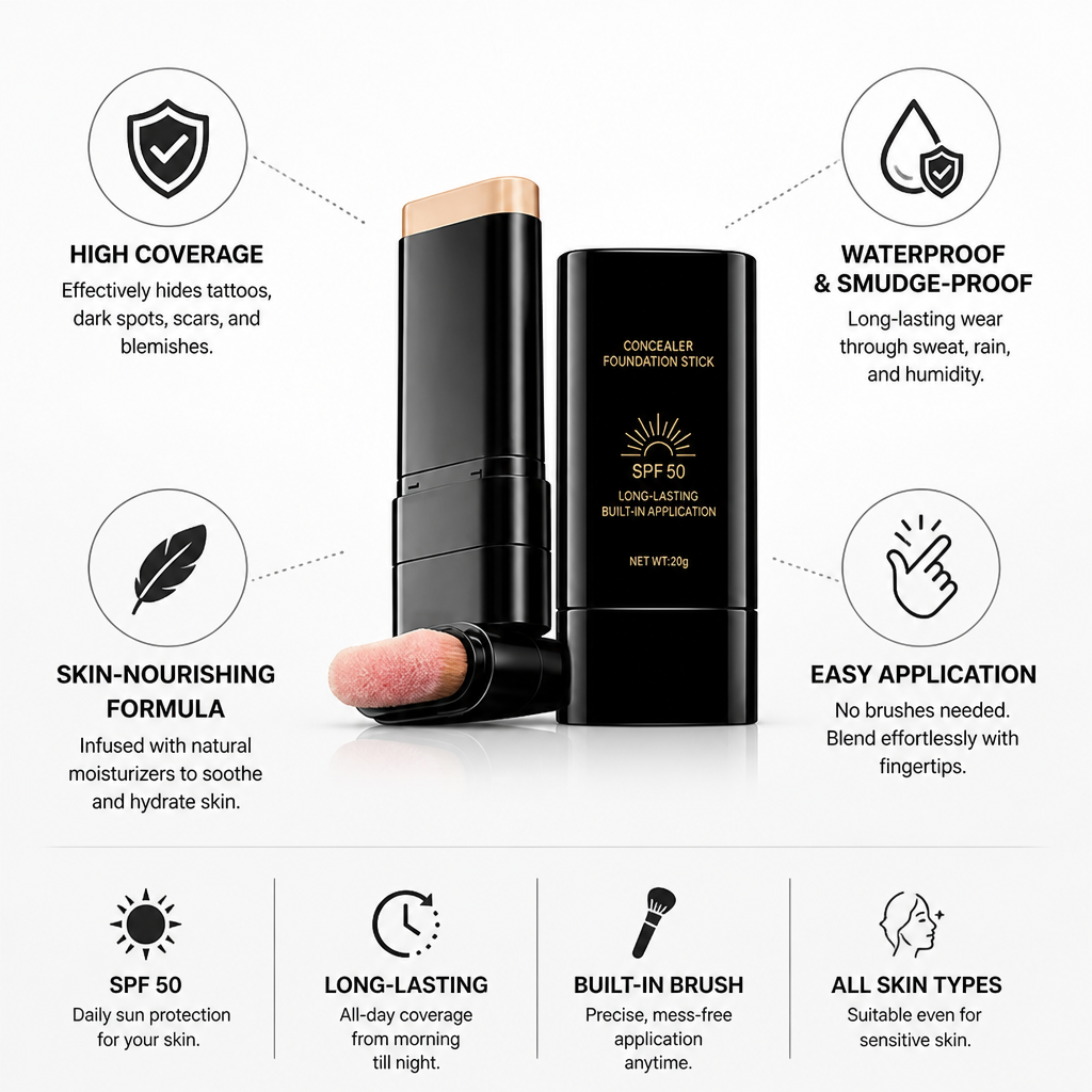 Concealer Stick Full-Coverage Waterproof Hydrating