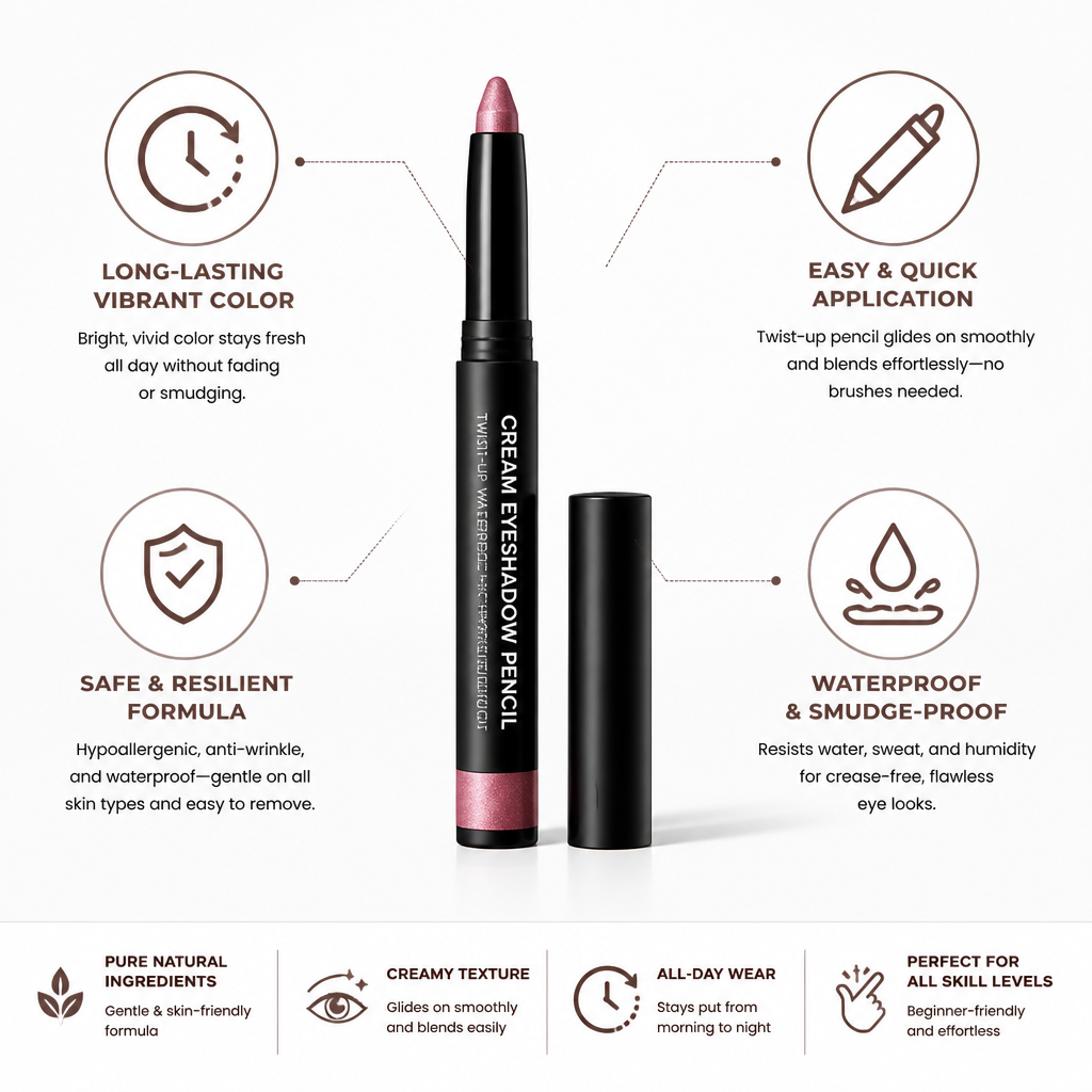Cream Eyeshadow Pencil Twist-Up Waterproof Hypoallergenic