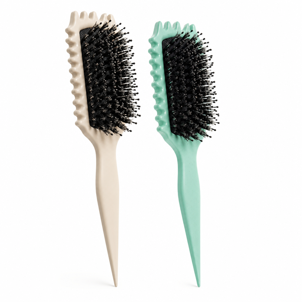 Curl Brush Side-Edge Design & Vegan Bristles Set of 2