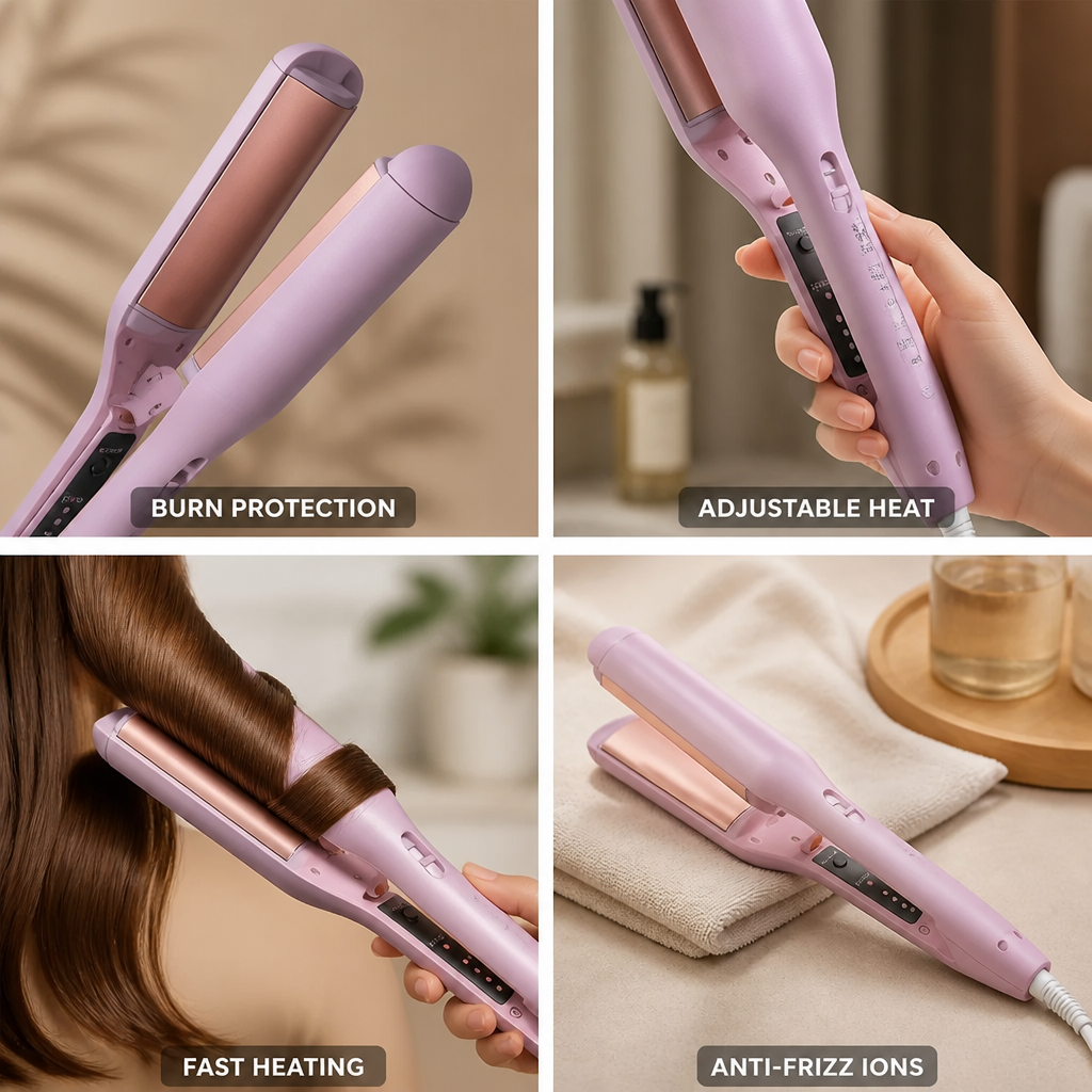 Curling Wand Rapid Heating Anti-Frizz Ceramic & Silicone Guard