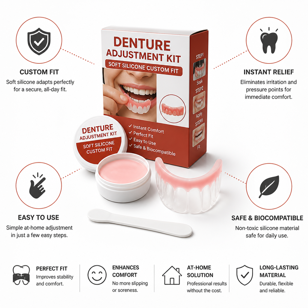 Denture Adjustment Kit Soft Silicone Custom Fit