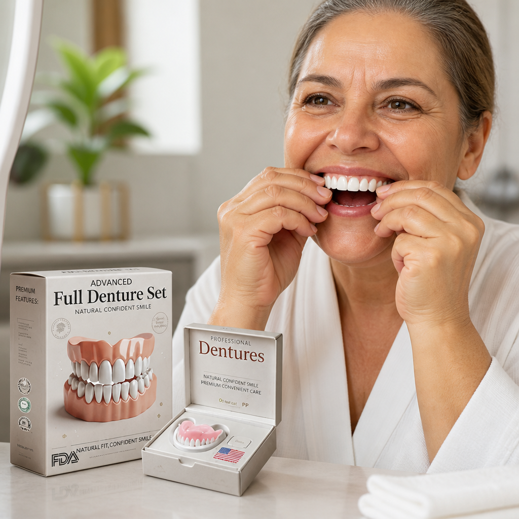 Denture Set Medical-Grade Thermo-Moldable Custom Fit Top & Bottom