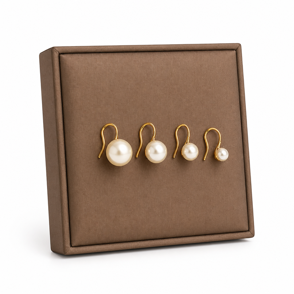 Drop Earrings Imitation Pearl High-Heel Hook 18K Plated