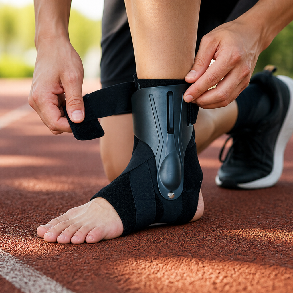 Dual Support Plates X-Band Ankle Brace With Adjustable Strap