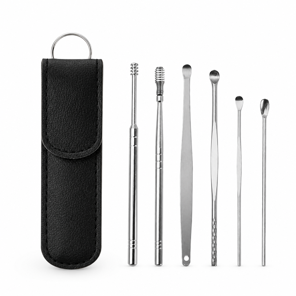 Earwax Removal Kit Stainless Steel Spiral & Shovel Tips