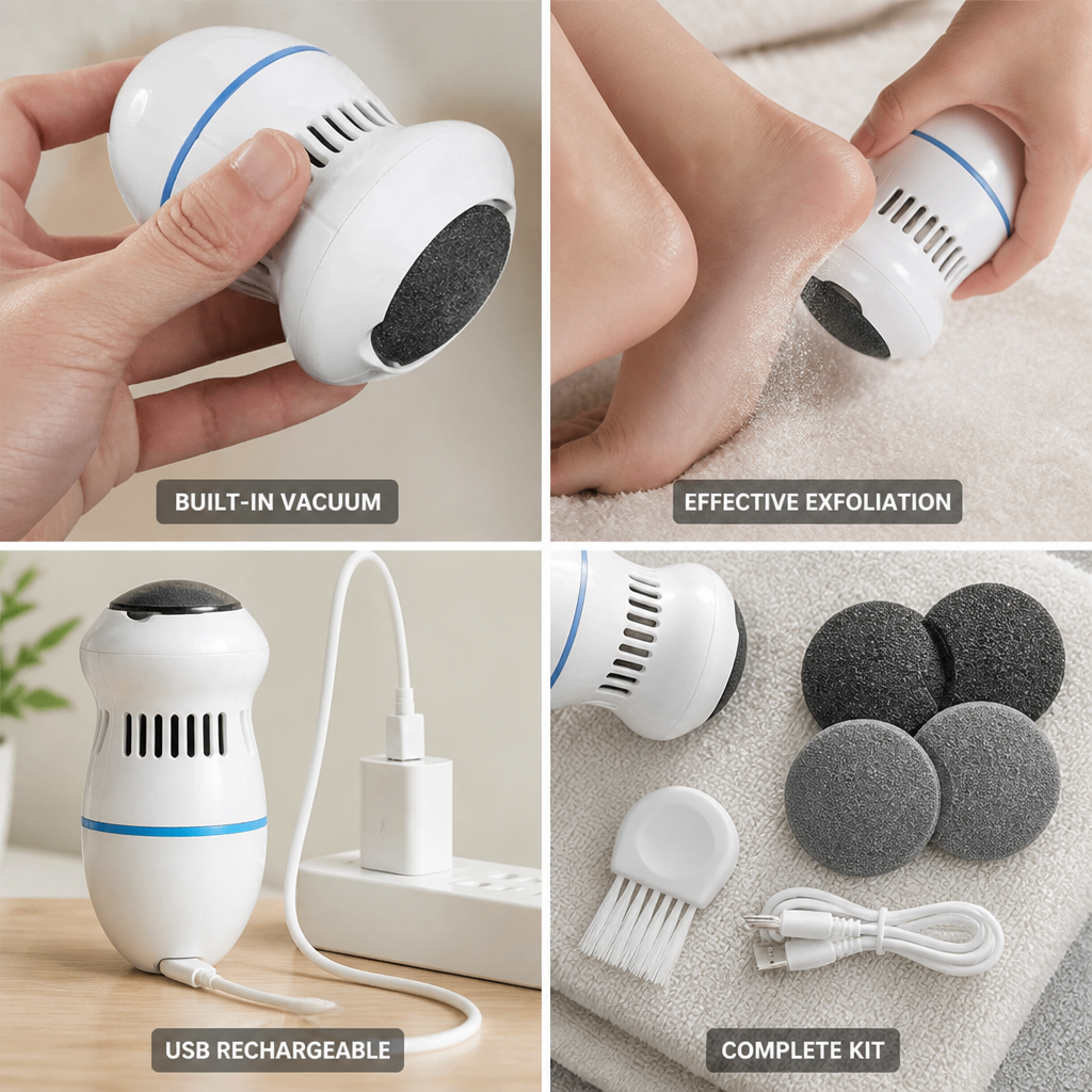 Electric Callus Remover Micro-Abrasion Built-In Vacuum USB Rechargeable