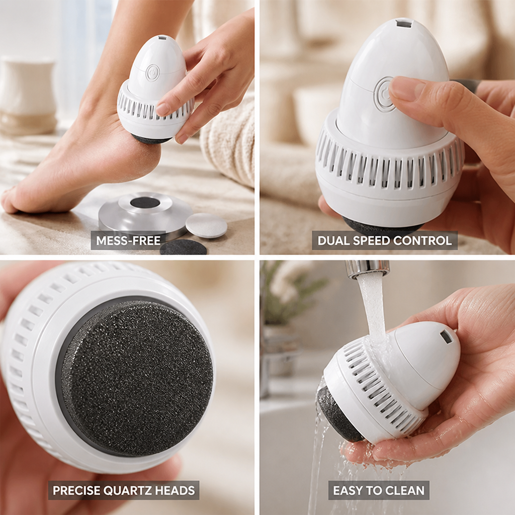 Electric Foot Callus Remover Integrated Vacuum Dual Speed