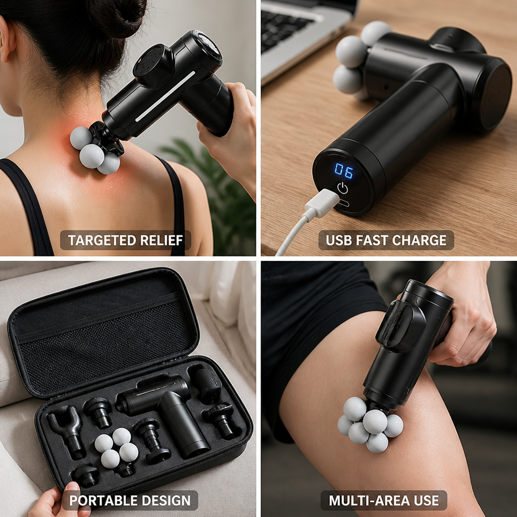 Electric Massager 9-Head USB Fast Charge