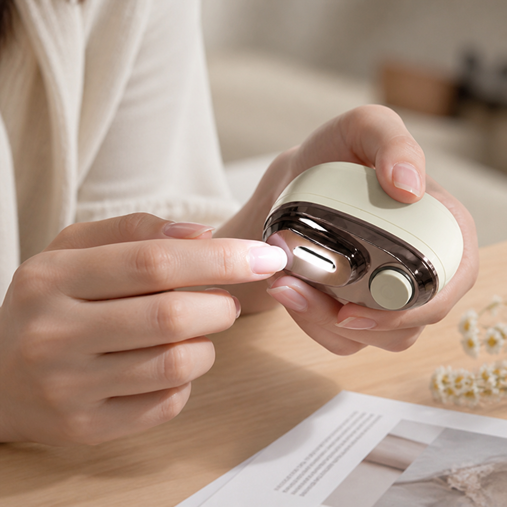 Electric Nail Clipper 2-in-1 Cutter & Grinder Anti-Pinch LED