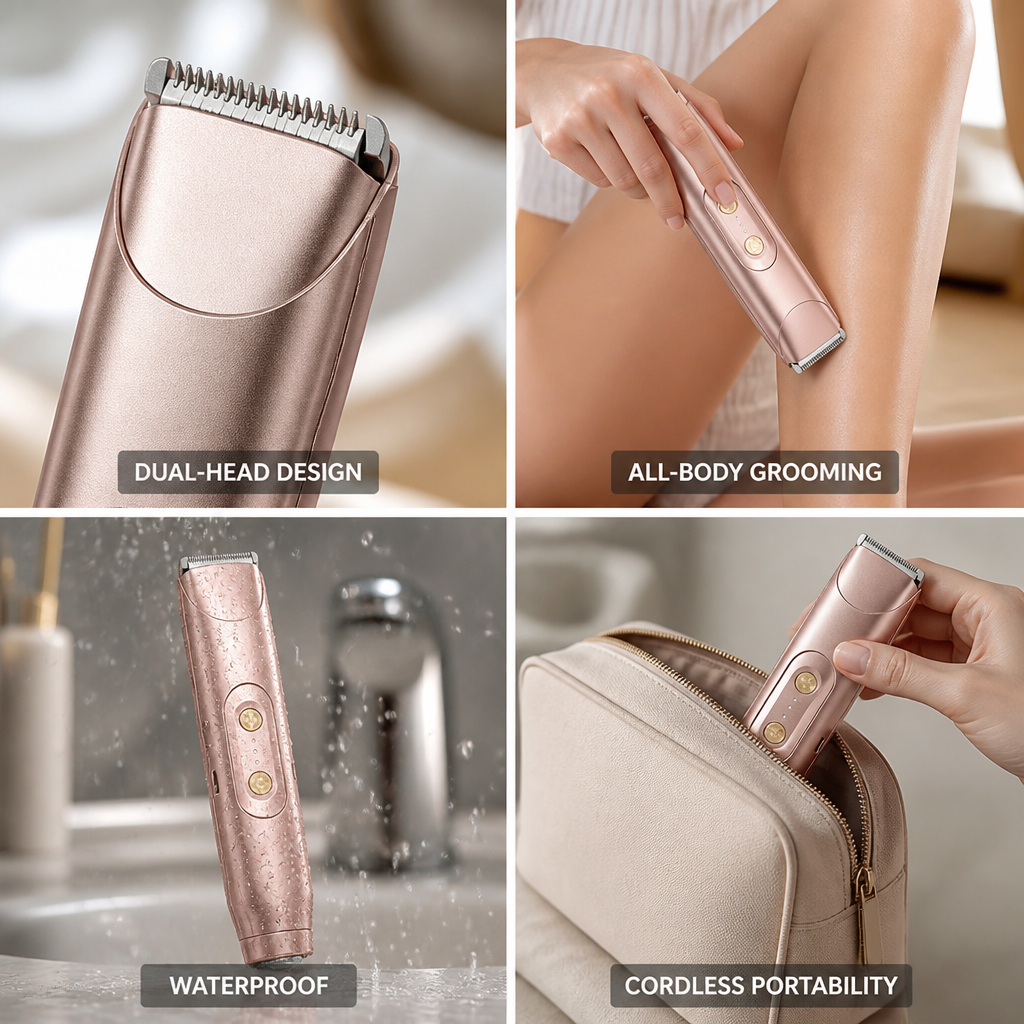 Electric Shaver Dual-Head Cordless Precision Trimmer & Wide Shaver