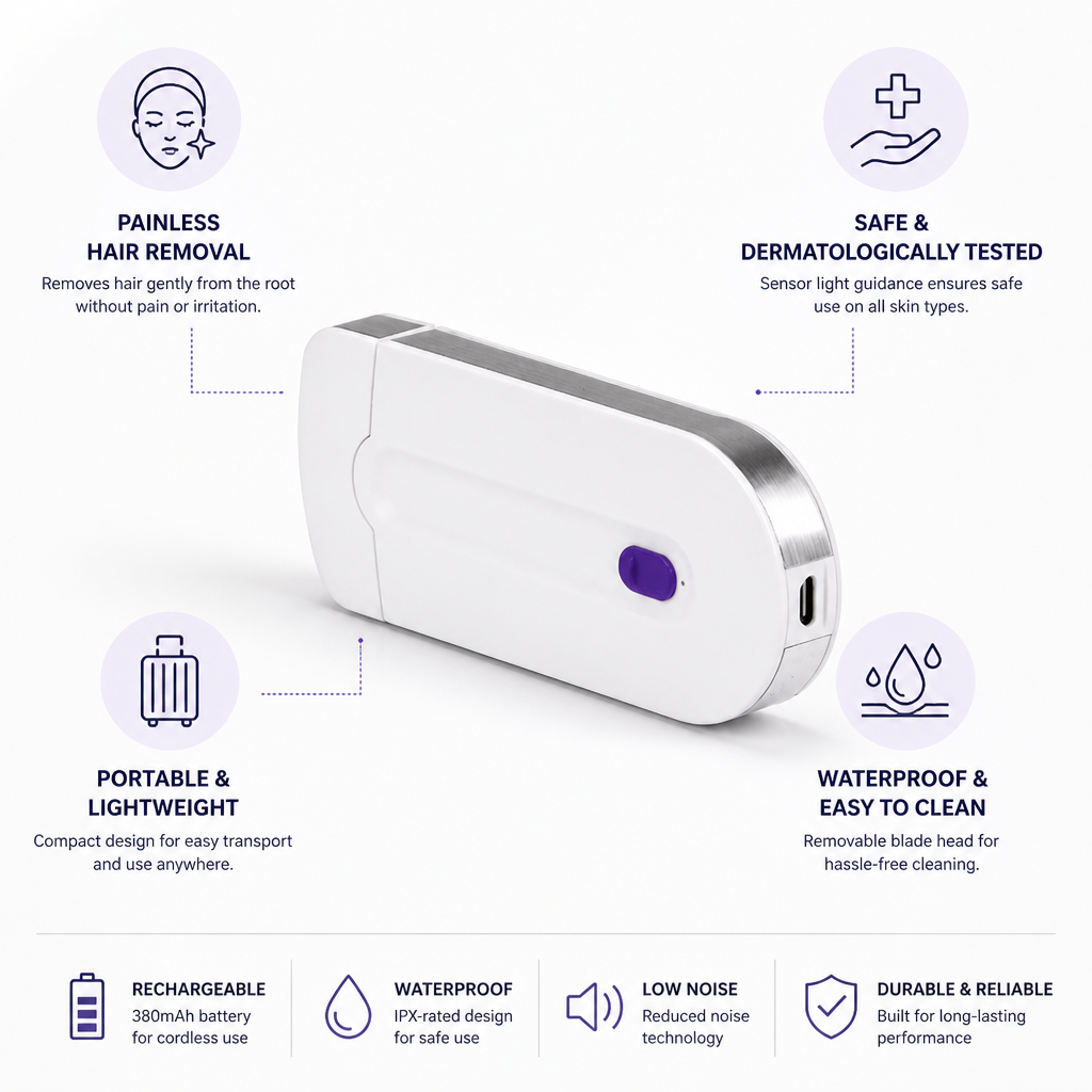 Epilator Cordless Rechargeable Face & Body