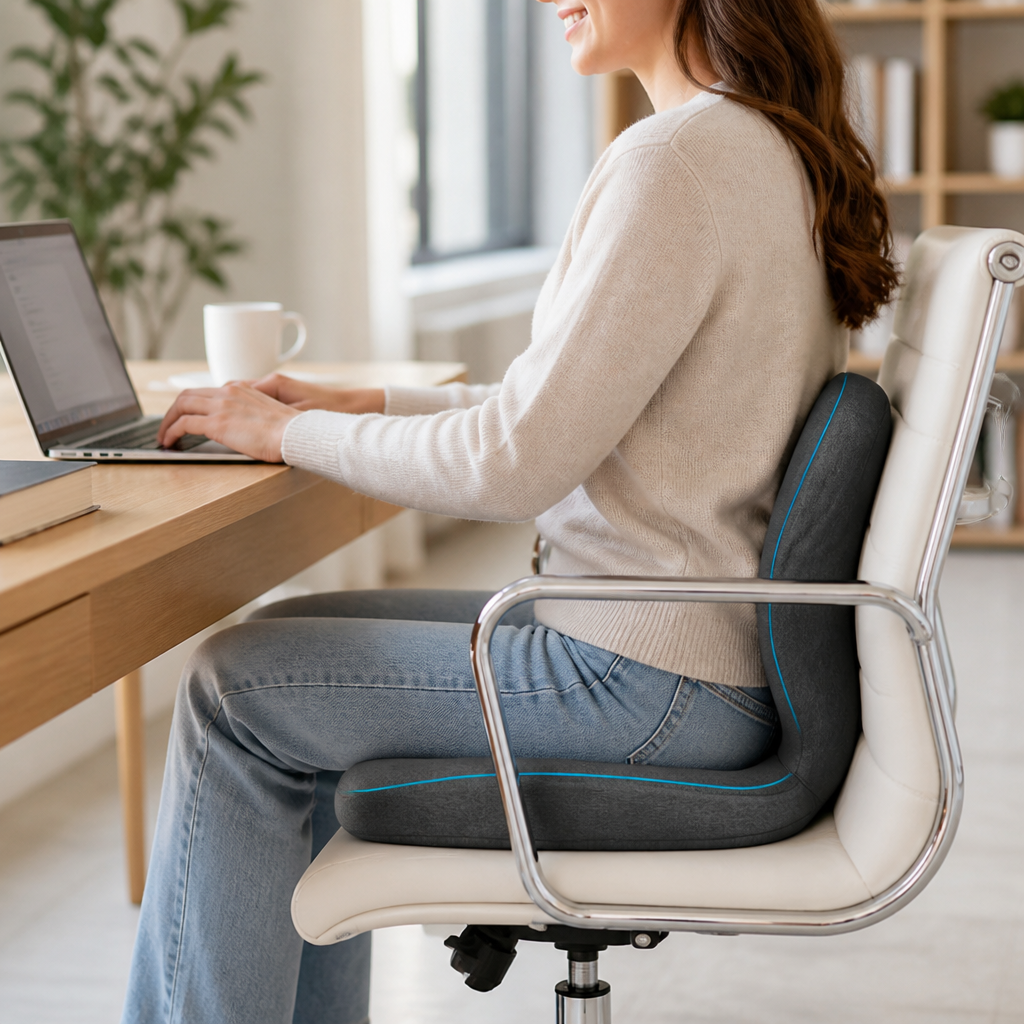 Ergonomic Contoured Breathable Seat Cushion (Non-Slip Base)