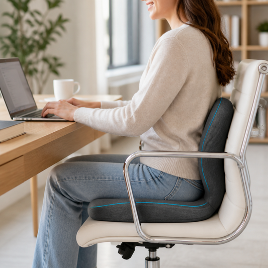 Ergonomic Contoured Breathable Seat Cushion (Non-Slip Base)
