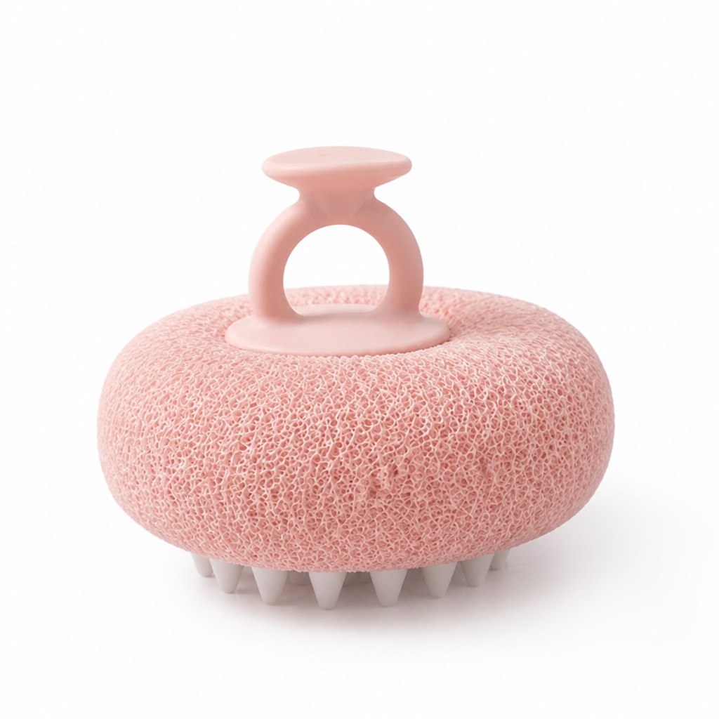 Exfoliating Shower Sponge Ergonomic Finger Grip Sensitive Skin