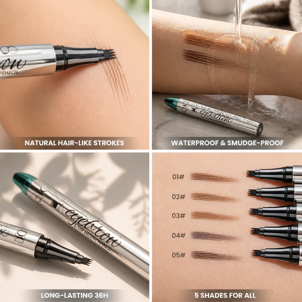 Eyebrow Pen 4-Point Microblade Tip Waterproof & Smudge-Proof