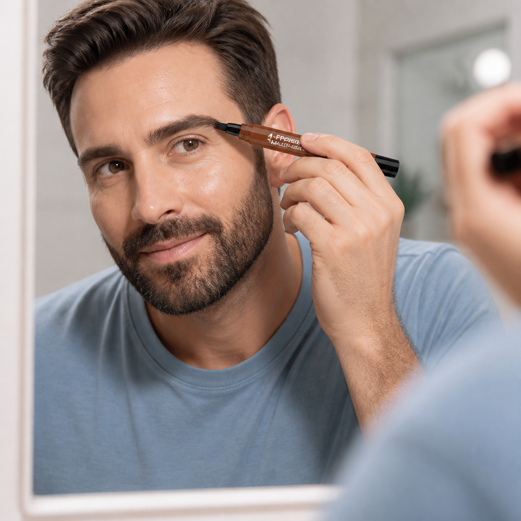 Eyebrow Pen Four-Prong Hair-Stroke Smudge-Proof