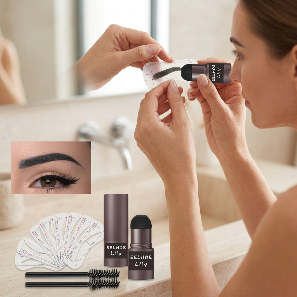 Eyebrow Stamp Kit Multiple Sizes Natural Finish Waterproof