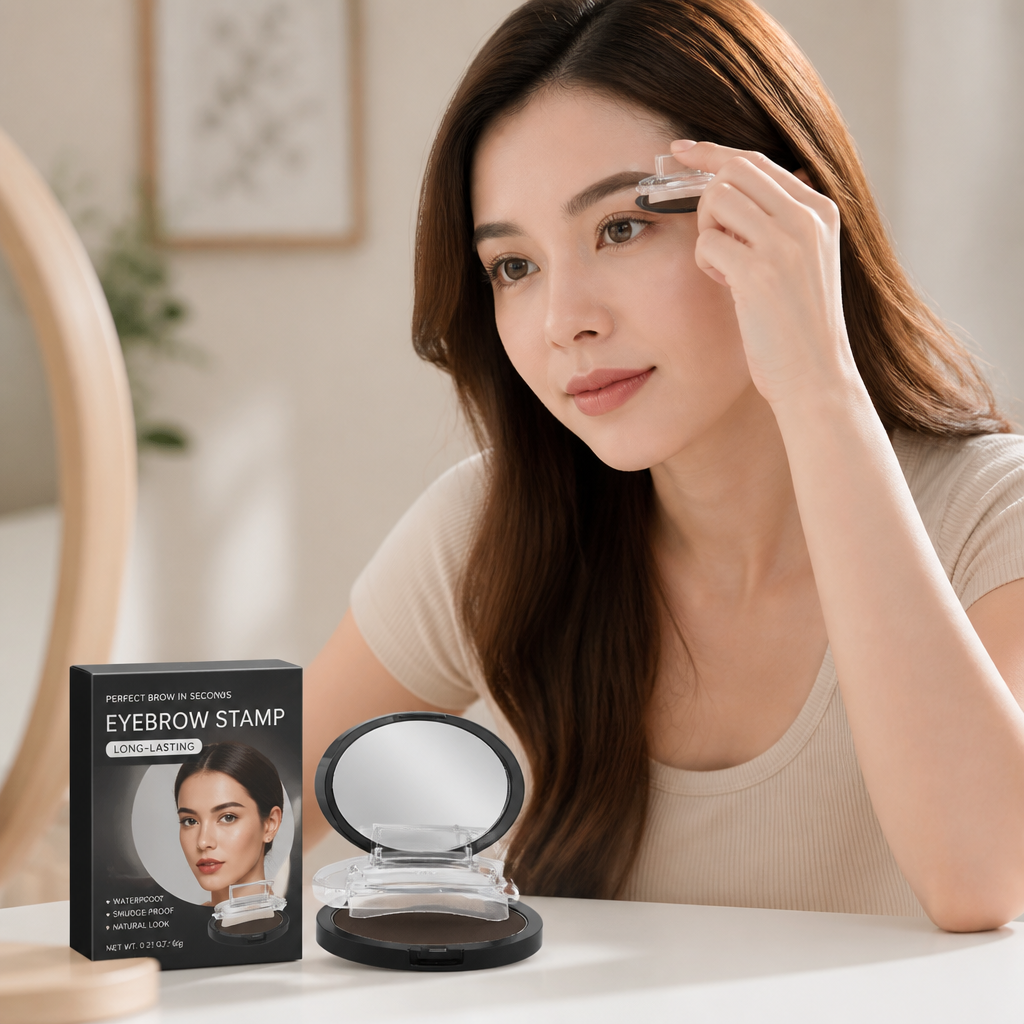 Eyebrow Stamp Smudge-Proof Pigmented Powder & Adjustable Arch