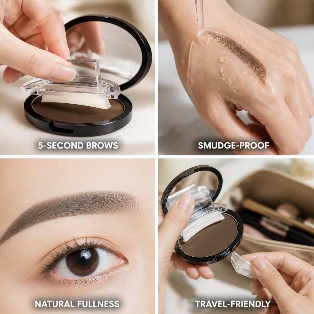Eyebrow Stamp Smudge-Proof Pigmented Powder & Adjustable Arch