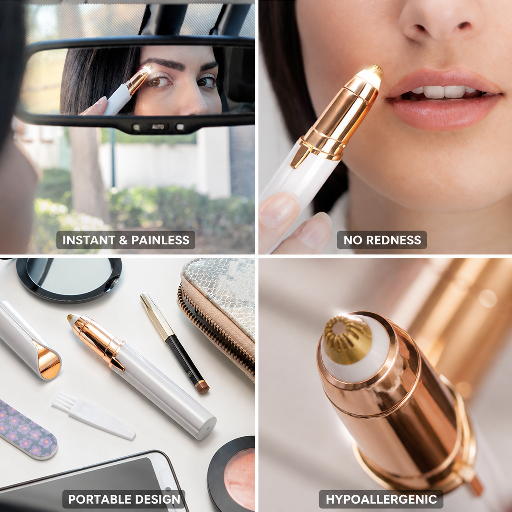 Eyebrow Trimmer Precision Painless Gold-Plated & Hypoallergenic