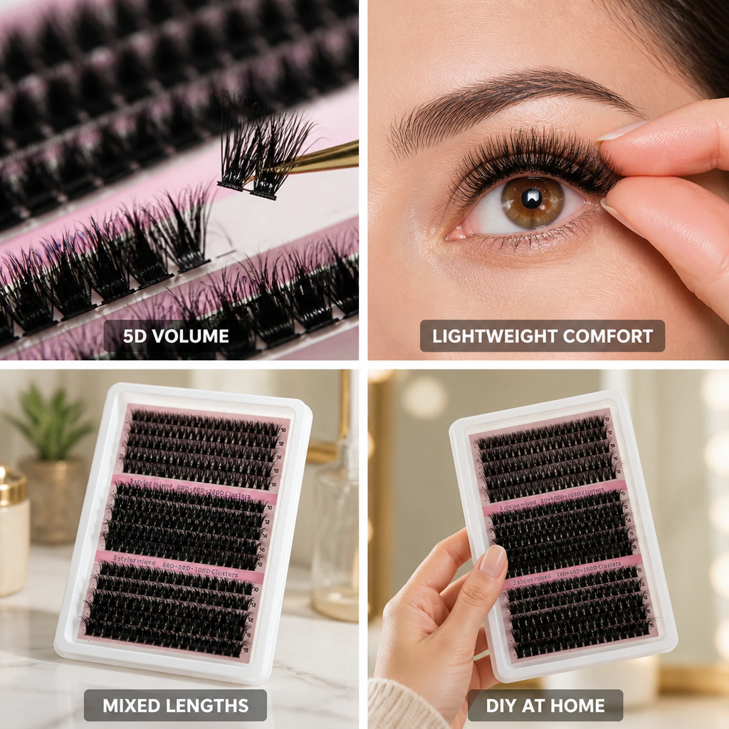 Eyelash Clusters 5D Volume Mixed Lengths