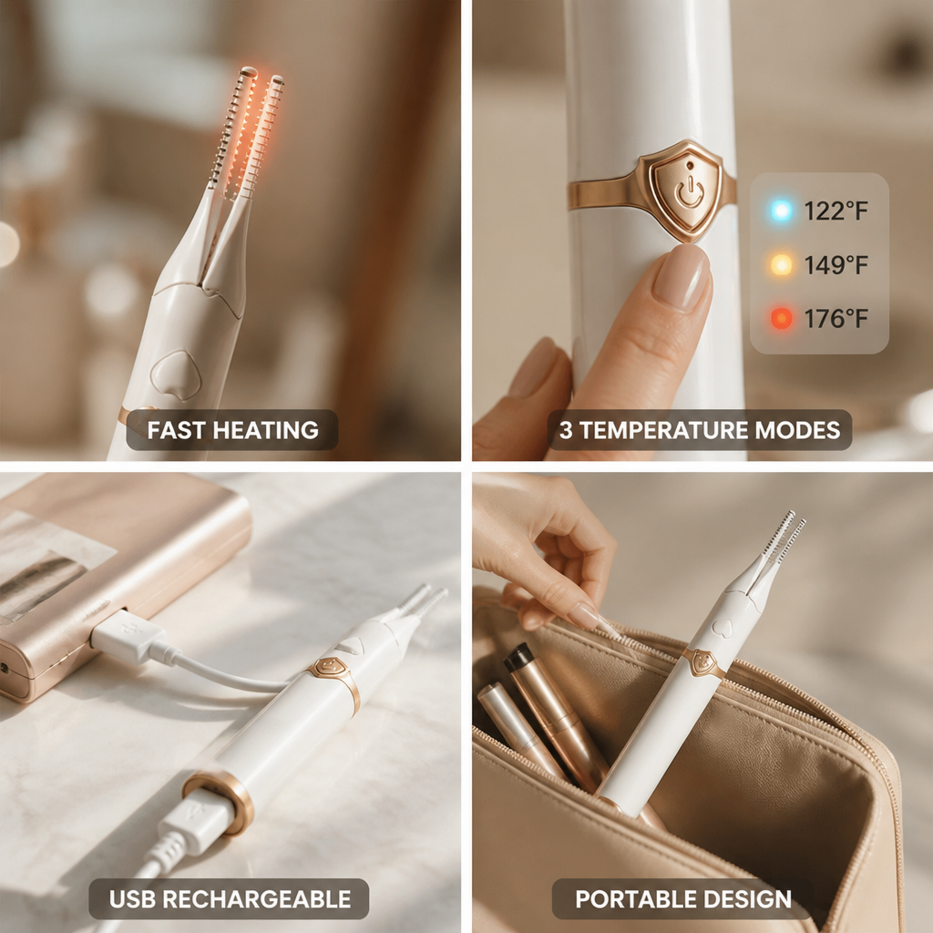Eyelash Curler USB Rechargeable Fast-Heat Anti-Burn