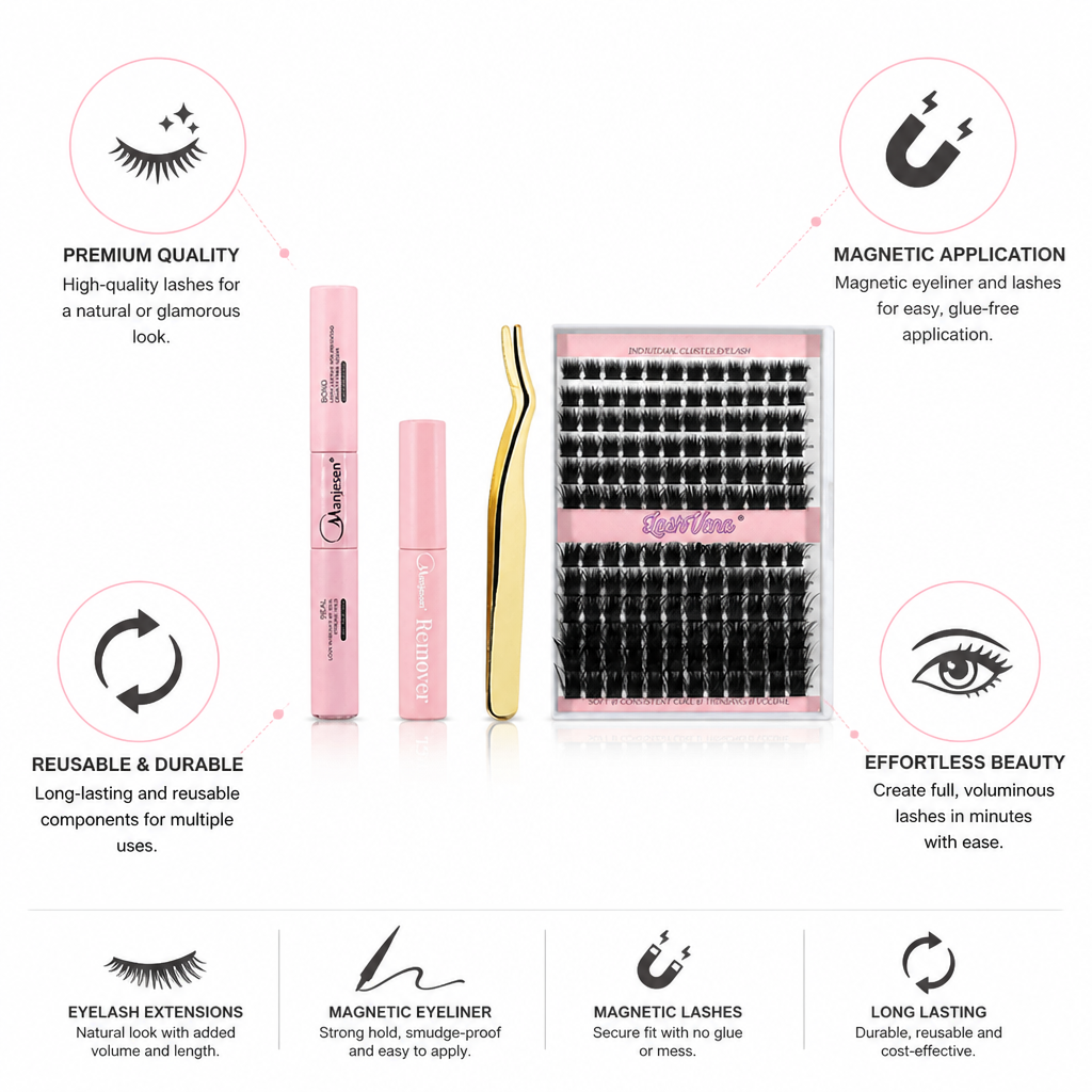 Eyelash Extension Kit Magnetic Eyeliner & Reusable Lashes