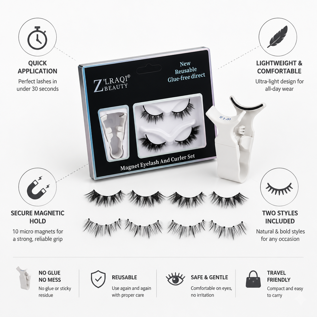 Eyelash Kit Magnetic Lightweight Glue-Free Dual Styles