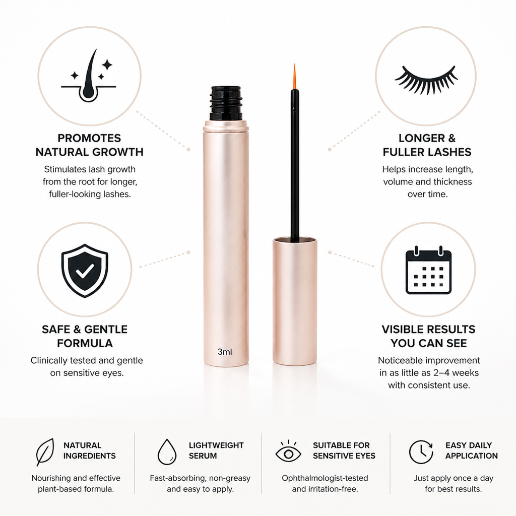 Eyelash Serum Promotes Natural Growth Thicker & Fuller Lashes