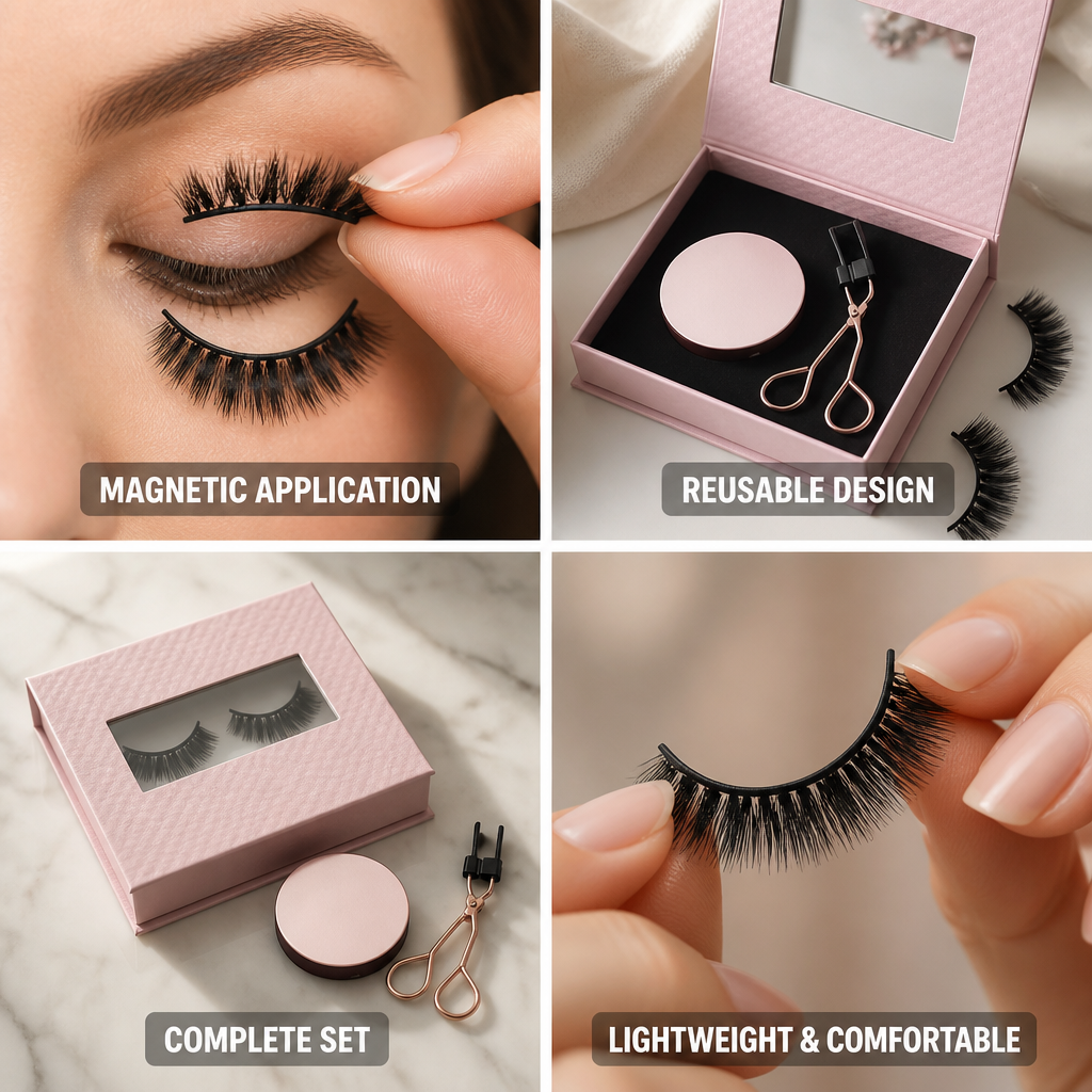 Eyelash Set Magnetic Reusable Includes Applicator
