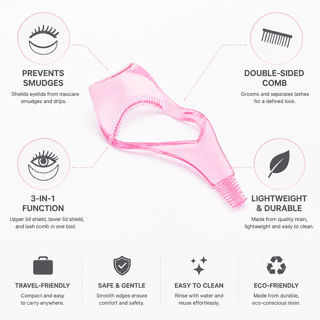 Eyelash Tool 3-In-1 Mascara Shield & Double-Sided Comb
