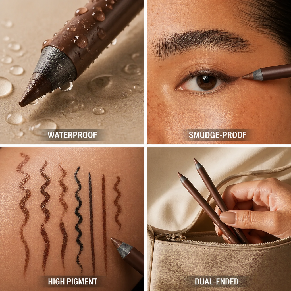 Eyeliner & Brow Pencil Dual-Ended Waterproof Smudge-Proof
