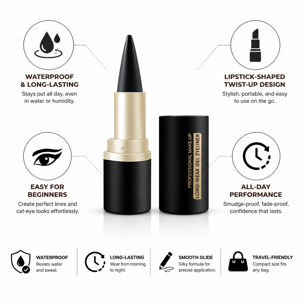 Eyeliner Stick Twist-Up Lipstick-Style Waterproof & Long-Lasting