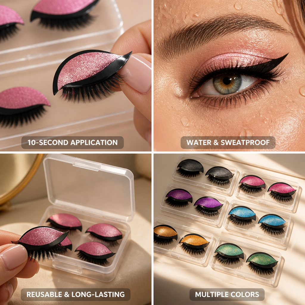 Eyeshadow & Lash Patches Self-Adhesive Water-Resistant Reusable