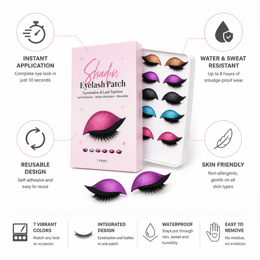 Eyeshadow & Lash Patches Self-Adhesive Water-Resistant Reusable