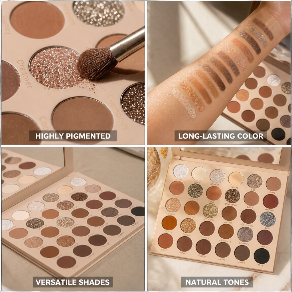 Eyeshadow Palette Natural Tones & Highly Pigmented