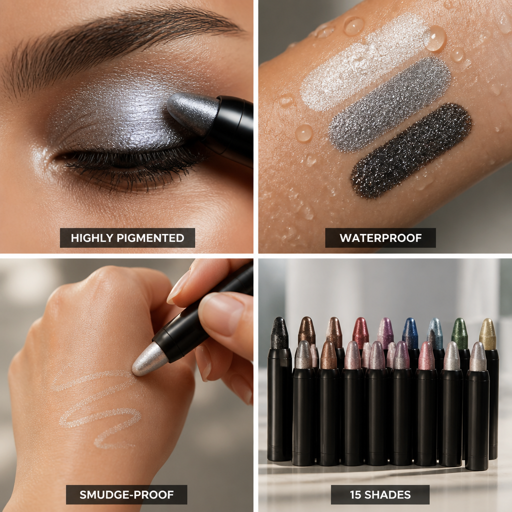 Eyeshadow Pencil Waterproof & Smudge-Proof 15 Shades