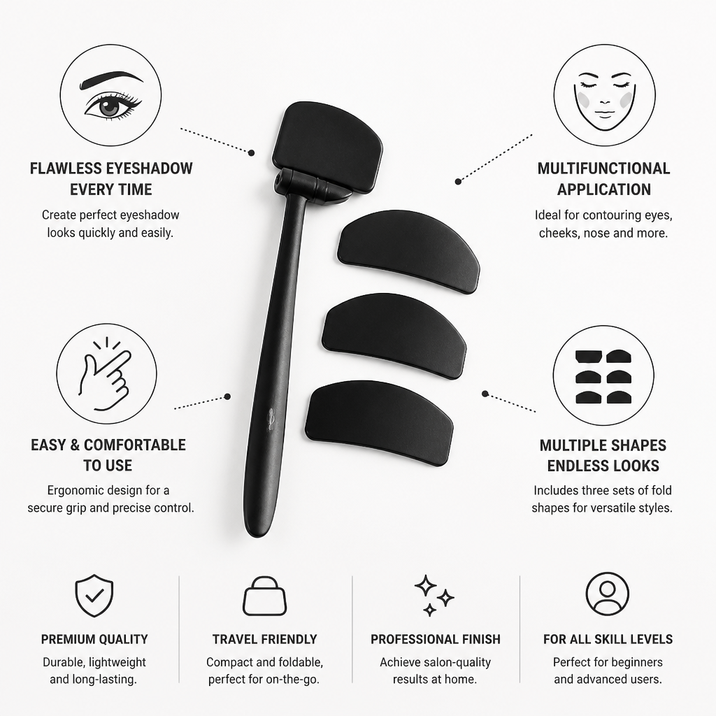 Eyeshadow Stencil Kit Foldable Multishape Set of 3