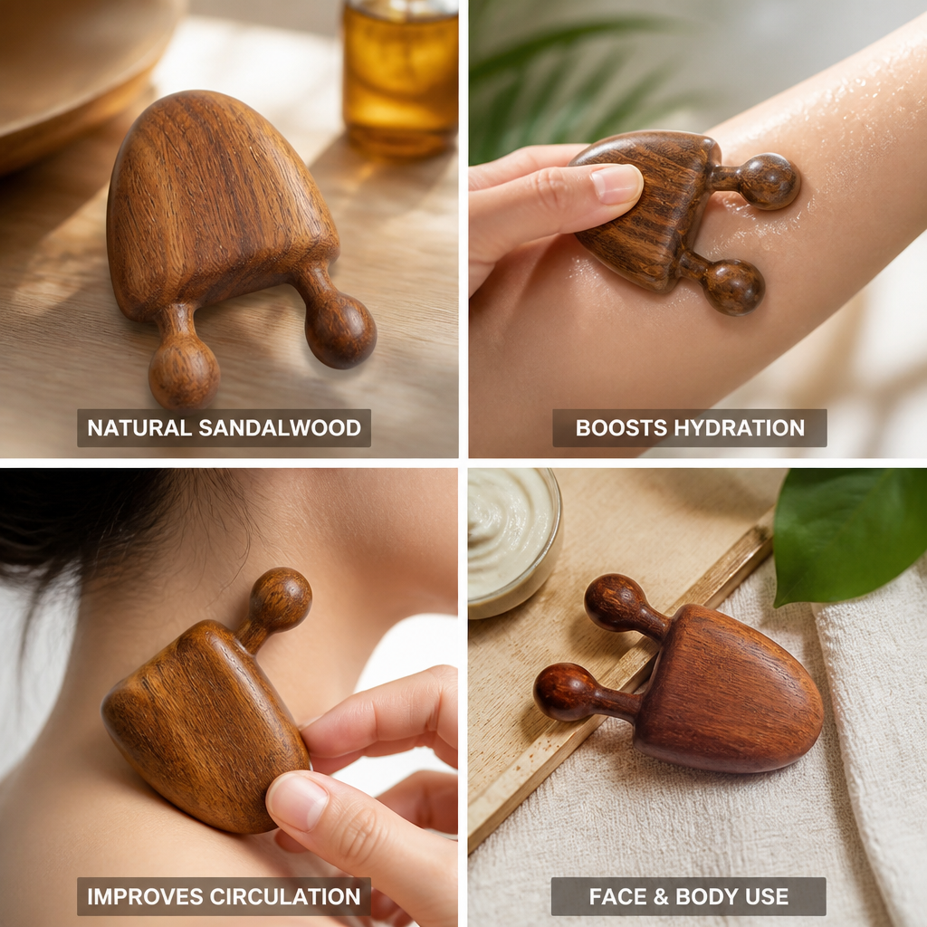 Face & Body Massager Natural Sandalwood Hydrating