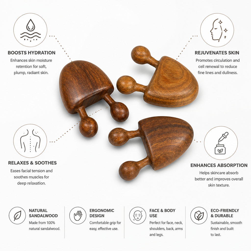 Face & Body Massager Natural Sandalwood Hydrating