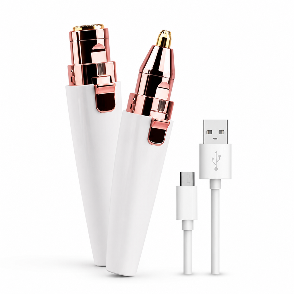 Face & Eyebrow Trimmer Micro-Precision Stainless-Steel LED Light